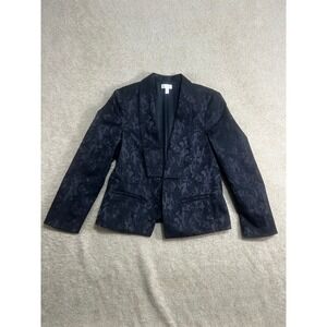 A Pea in the Pod Black Textured Lace Maternity Blazer Jacket Size S